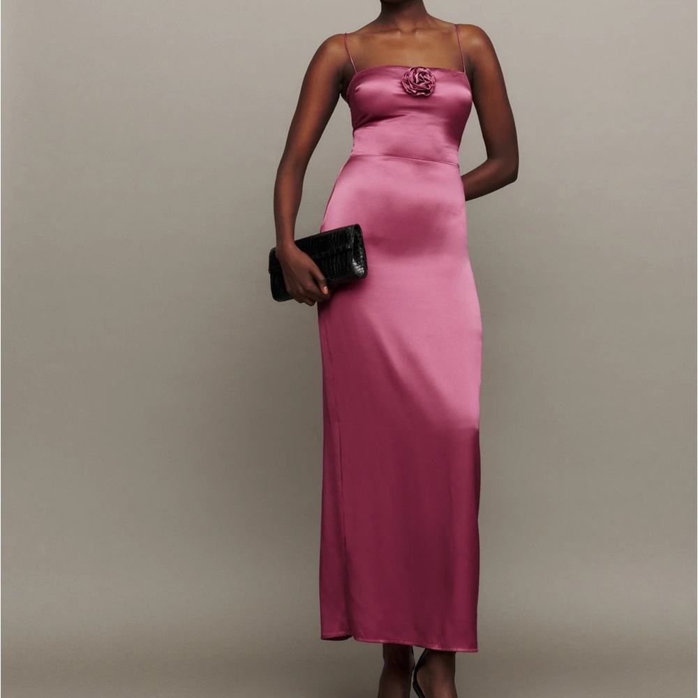 Reformation Petites Frankie Silk Dress